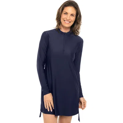 Coolibar Ruche Swim Top In Blue