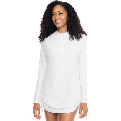 Coolibar Ruche Swim Top In White