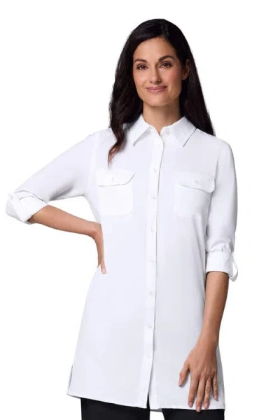 Coolibar Santorini Tunic Long Sleeve Shirt, Upf 50+ Sun Protection In White
