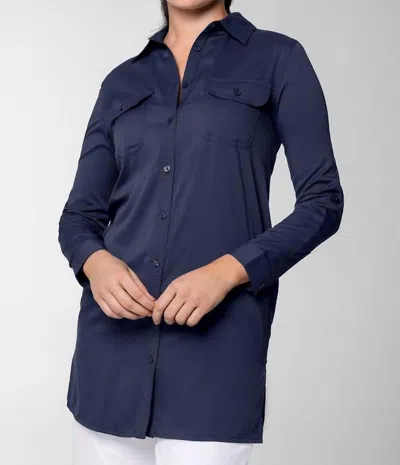 Coolibar Santorini Tunic Shirt In Navy In Blue