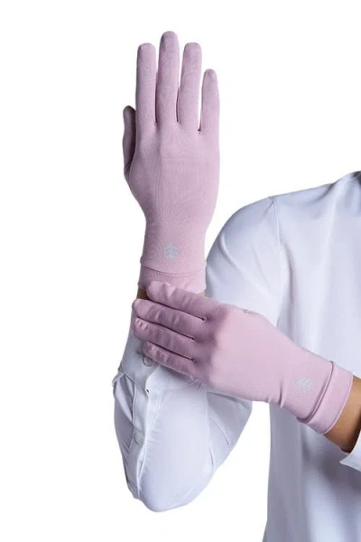 Coolibar Sawyer Uv Driving Gloves, Upf 50+ Sun Protection In Pink