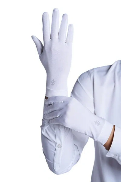 Coolibar Sawyer Uv Driving Gloves, Upf 50+ Sun Protection In White