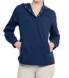 Coolibar Sea Spray Henley Hooded Sweatshirt In Navy In Blue