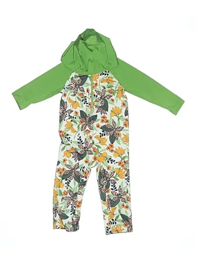 Pre-owned Coolibar Kids' Short Sleeve Onesie In Green