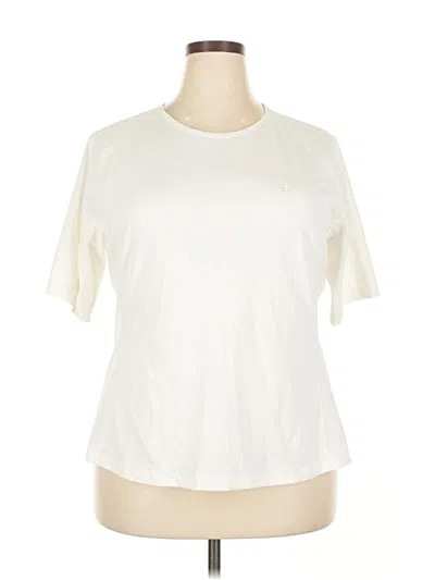 Pre-owned Coolibar Short Sleeve Top Ivory Crew Neck Tops In White