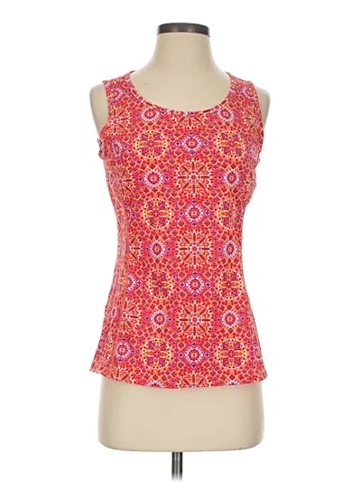 Pre-owned Coolibar Sleeveless Top Orange Square Neckline Tops