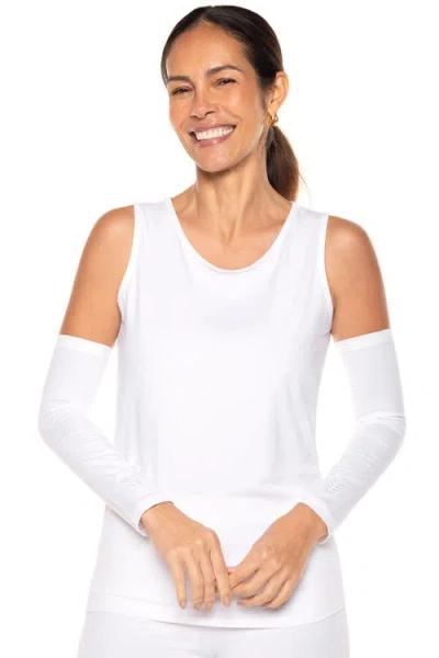 Coolibar Sun Arm Sleeves In White