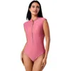 Coolibar Sweetwater Cap Sleeve Swimsuit, Upf 50+ Sun Protection In Pink