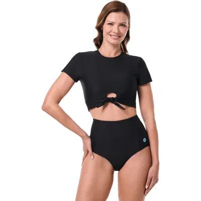 Coolibar Swim Crop Top In Black