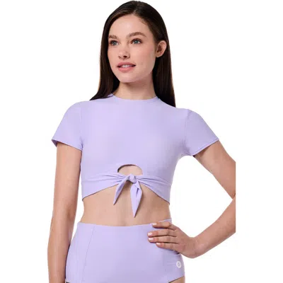 Coolibar Swim Crop Top In Burgundy