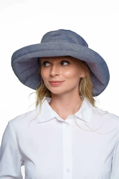Coolibar Sydney Kettle Brim Hat, Upf 50+ Sun Protection In Denim Blue Chambray