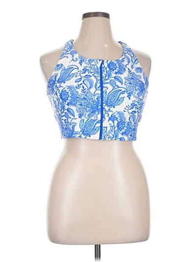 Pre-owned Coolibar Tank Top Blue Halter Neckline Tops