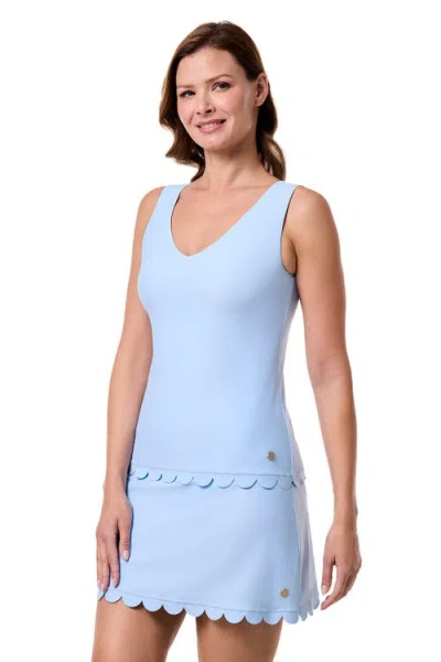 Coolibar Tankini With Scallop Detail In Blue