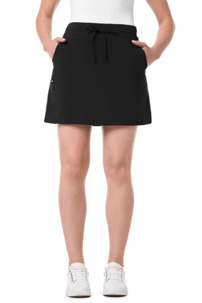Coolibar Travel Skort With Built-in Shorts & Drawstring In Black