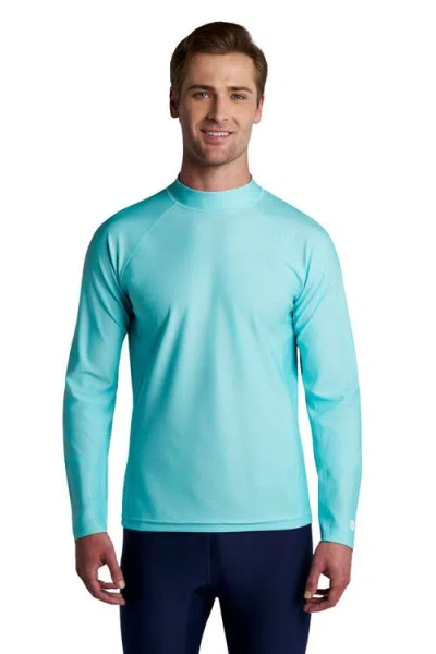 Coolibar Tulum Surf Long Sleeve Rash Guard, Upf 50+ Sun Protection In Blue