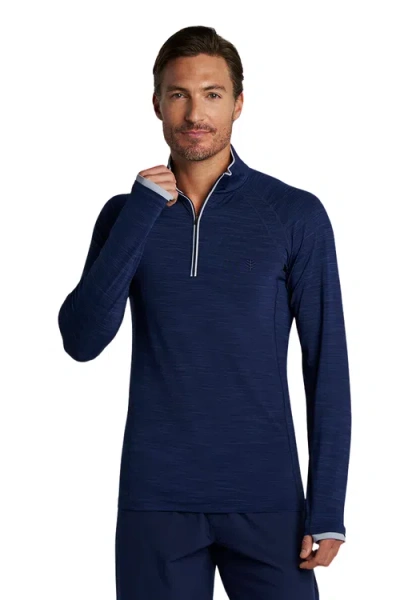 Coolibar Ultimate Half-zip Rash Guard, Upf 50+ Sun Protection In Blue