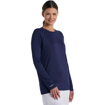 Coolibar Unisex Suntect Shield Shirt Performance Long Sleeve T-shirt, Upf 50+ Sun Protection In Blue