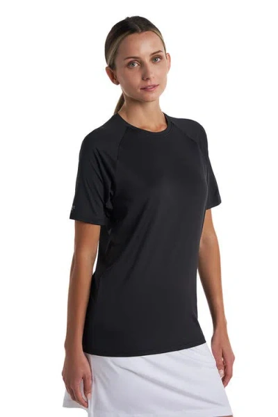 Coolibar Unisex Suntect Shield Shirt Performance Short Sleeve T-shirt, Upf 50+ Sun Protection In Black