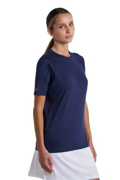 Coolibar Unisex Suntect Shield Shirt Performance Short Sleeve T-shirt, Upf 50+ Sun Protection In Blue