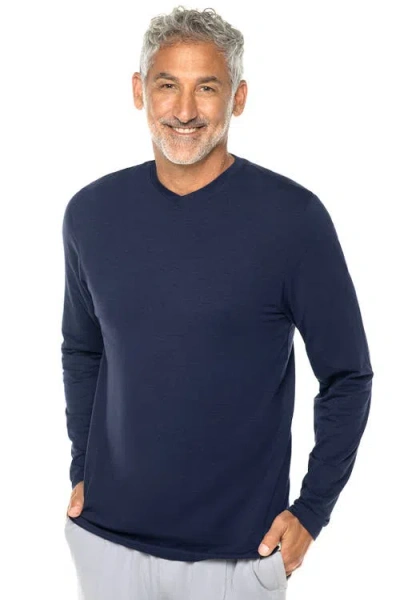 Coolibar V-neck Long Sleeve T-shirt In Burgundy