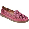 Cools 21 Tumi Womens Laser Cut Leather Flat Shoes In Pink