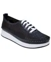 Cools 21 Women's Sarto Perforated Leather Lace Up Platform Sneakers In Black