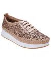 Cools 21 Women's Sarto Perforated Leather Lace Up Platform Sneakers In Tan
