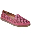 Cools 21 Tumi Womens Laser Cut Leather Flat Shoes In Pink
