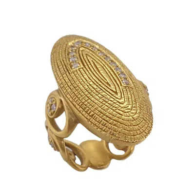Pre-owned Coomi 0.39 Carat Rose-cut Diamonds Oval Ring In 20k Yellow Gold
