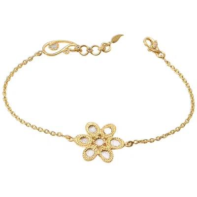 Pre-owned Coomi 20 Karat Diamond Flower Bracelet In Multi
