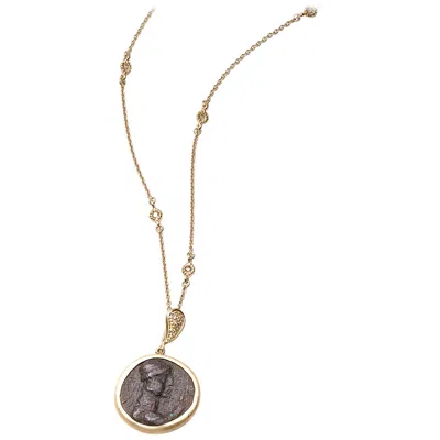 Pre-owned Coomi 20k Antique Coin Pendant Necklace With Diamonds In Multi