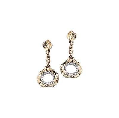 Pre-owned Coomi 20k Flower Earrings With Diamonds In Multi
