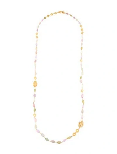 Pre-owned Coomi 20k Sapphire & Diamond Station Beaded Necklace, 35.75" In Multi