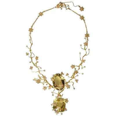 Pre-owned Coomi 5.47 Carat Diamond Lemon Tree Necklace Set In 20 Karat Yellow Gold