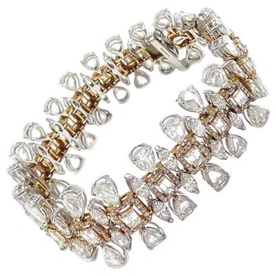 Pre-owned Coomi Art Deco Style 18 Karat White Gold Statement Diamond  Bracelet