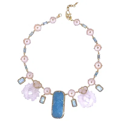 Pre-owned Coomi Exquisite 161.53 Carat Rose Quartz Necklace Set In 20 Karat Yellow Gold