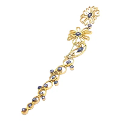 Pre-owned Coomi Flower Pendant Set In 20 Karat Yellow Gold With Gold Chain And Rose-cut Diamonds