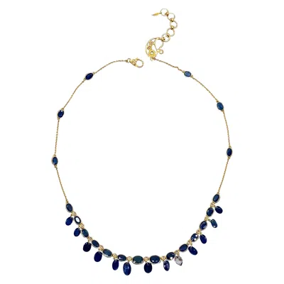 Pre-owned Coomi Gorgeous Blue Sapphire Drops Necklace With 1.08 Carat Diamonds