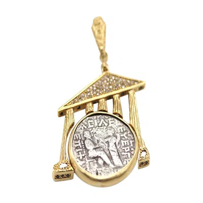 Pre-owned Coomi One-of-a-kind Yellow Gold Partian Coin Pendant With 1.15 Carat Diamonds
