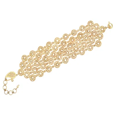 Pre-owned Coomi Three Opera Link Bracelet In 20k With 9.13 Carat Rose-cut Diamonds In Multi