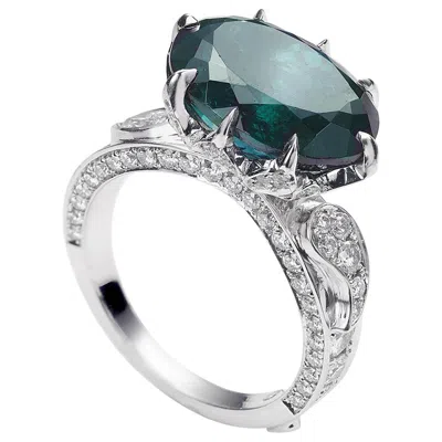 Pre-owned Coomi Trinity 18k Gold Blue With 7.20 Carat Blue Tourmaline And 1.165 Carat Diamonds