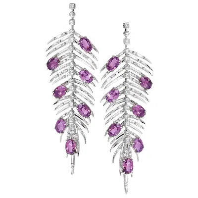 Pre-owned Coomi Trinity Spinel And Diamond Earrings In Multi