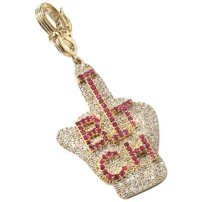 Pre-owned Coomi Uncensored "bitch" Diamond Pendant Set In 20 Karat Gold In Multi