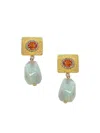 Coomi Yellow Gold Sapphire And Opal Earrings In Gold