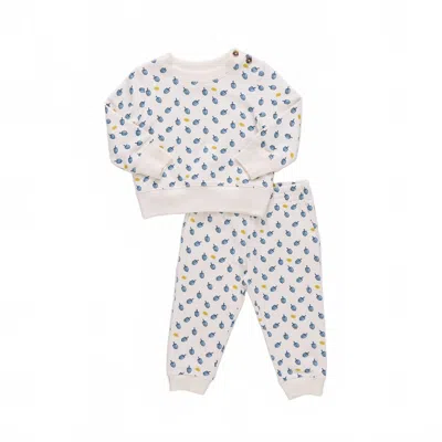 Coop By Pink Chicken Kid's Tossed Dreidels Jogger Set In White Multi
