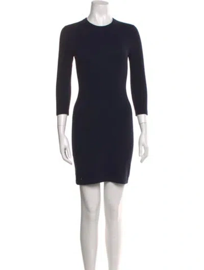 Pre-owned Co-op Cashmere Mini Dress In Blue