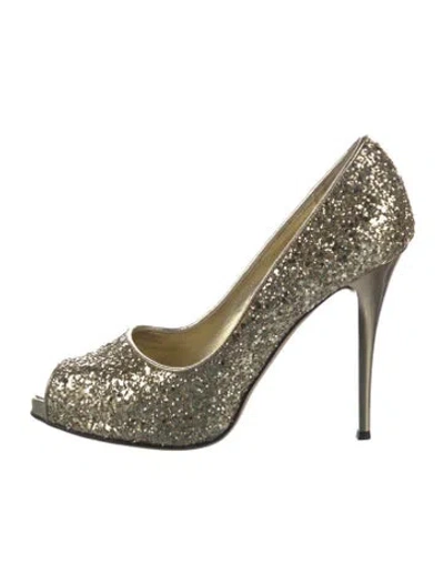 Pre-owned Co-op Glitter Pumps In Gold