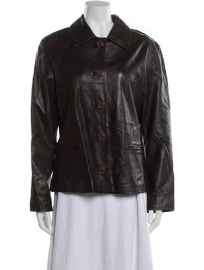 Pre-owned Co-op Leather Biker Jacket In Brown