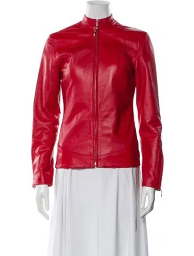 Pre-owned Co-op Leather Biker Jacket In Red