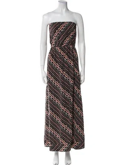 Pre-owned Co-op Silk Midi Length Dress In Brown